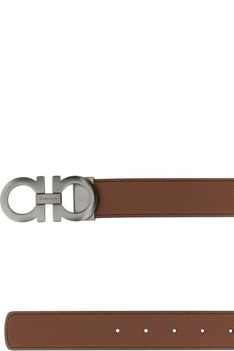 Ferragamo for Men Ferragamo Brown Leather Reversible Belt