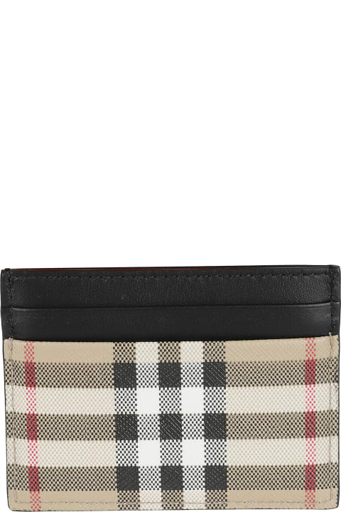 Burberry Check Print Card Holder Wallet | italist