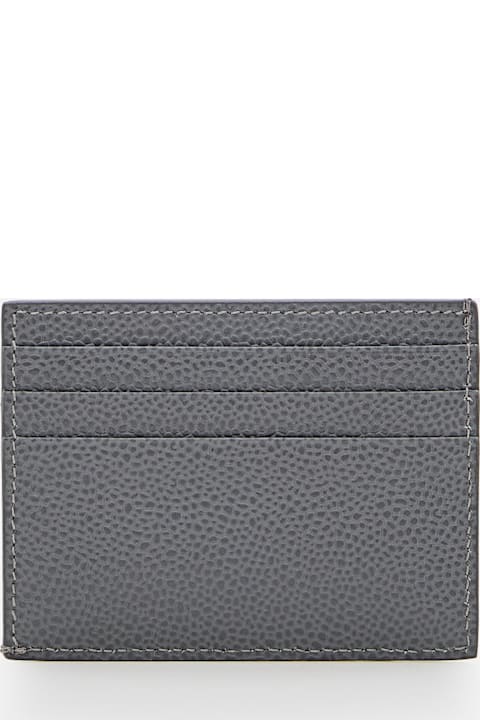 Homeware Thom Browne Grey Leather Card Case - Thom Browne