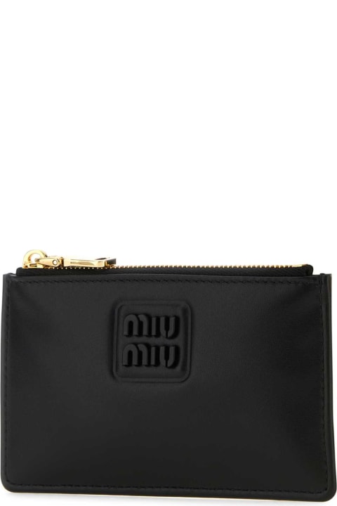 Miu Miu Wallets for Women Miu Miu Black Leather Card Holder
