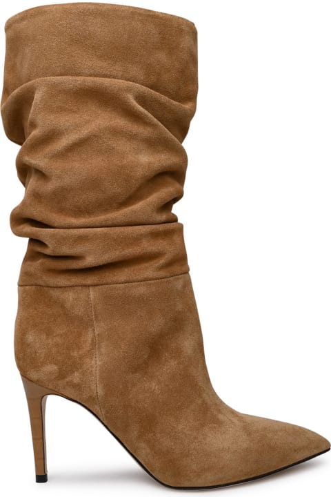 Boots for Women Paris Texas Camel Velour Slouchy Boots