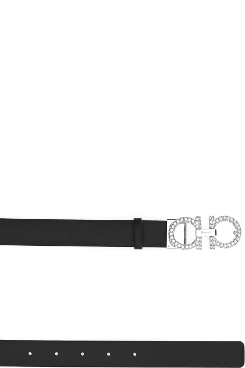 Ferragamo Belts for Women Ferragamo Black Leather Gancini Belt