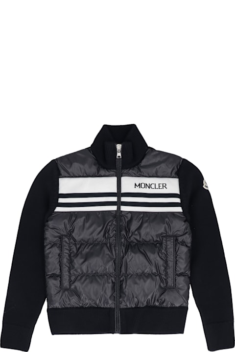 Sale for Kids Moncler Cardigan With Padded Front Panel