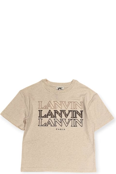 Lanvin T-Shirts & Polo Shirts for Boys Lanvin Logo-printed Crewneck Short-sleeved T-shirt