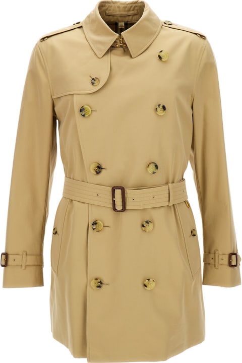 Burberry Coats & Jackets for Women Burberry 'kensington' Beige Trench Coat With Matching Belt In Cotton Man