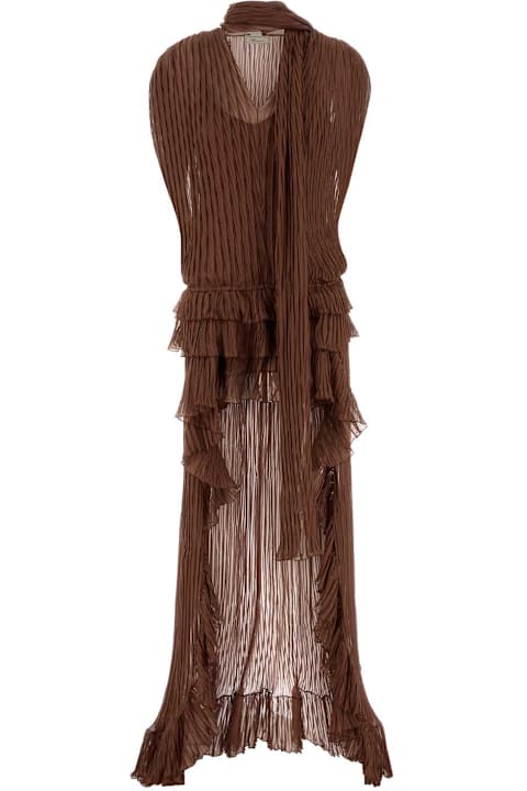 Blumarine for Women Blumarine Brown Chiffon Dress