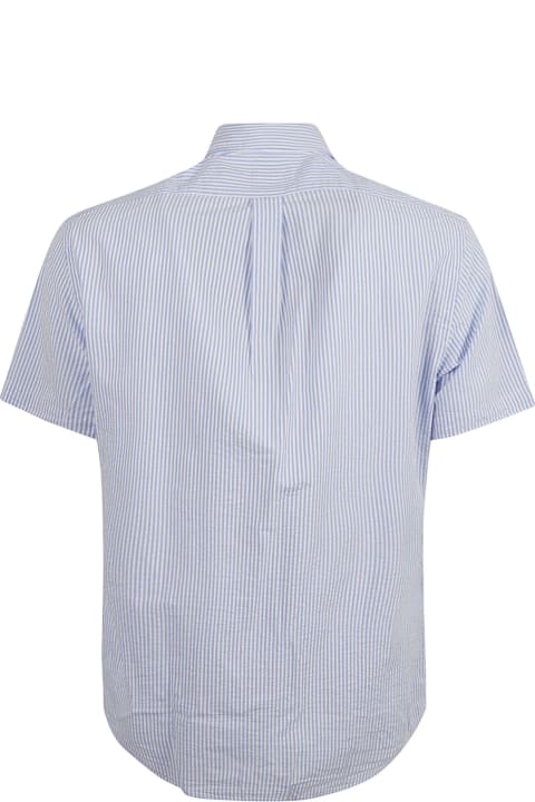 Ralph Lauren Shirts for Men Ralph Lauren Short-sleeved Logo Embroidered Stripe Shirt