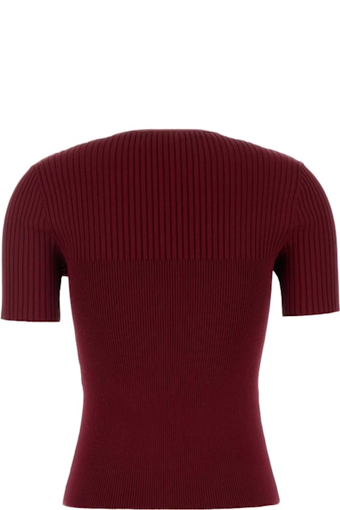 Gucci سترات صوف وبدل رياضية لـ السيدات Gucci Tiziano Red Stretch Viscose Blend Sweater