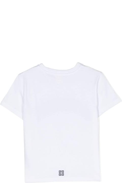 Fashion for Boys Givenchy White Crewneck T-shirt With Contrasting Logo Lettering Print In Cotton Boy