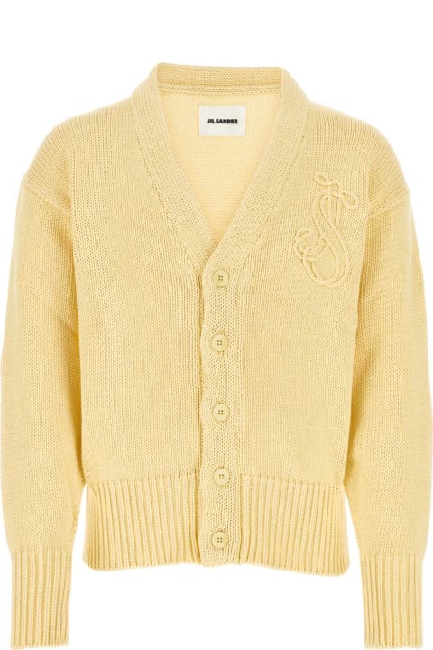 Jil Sander Sweaters for Men Jil Sander Pastel Yellow Cotton Cardigan