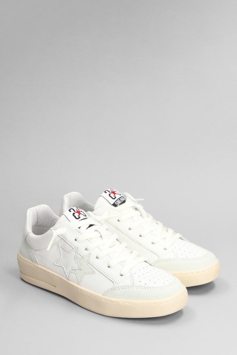 2Star Sneakers for Women 2Star New Star Sneakers In White Suede And Leather