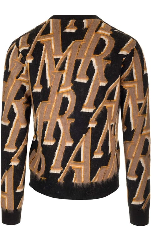 Sweaters for Men AMIRI Allover Logo Knitted Cardigan