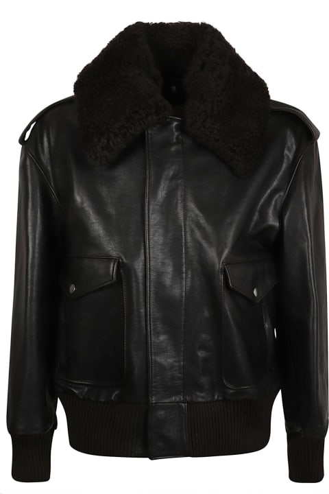メンズ Burberryのコート＆ジャケット Burberry Concealed Leather Jacket