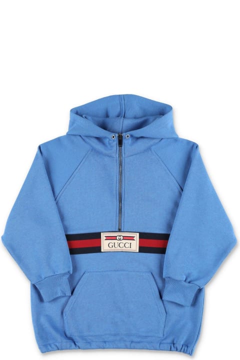 Topwear for Boys Gucci House Web Logo Patch Long-sleeved Hoodie