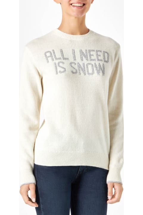 MC2 Saint Barth Clothing for Women MC2 Saint Barth Woman Sweater With All I Need Is Snow Lettering