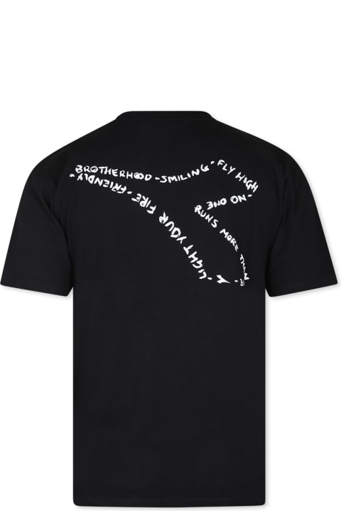 Homeware Diadora Black T-shirt For Kids With Logo