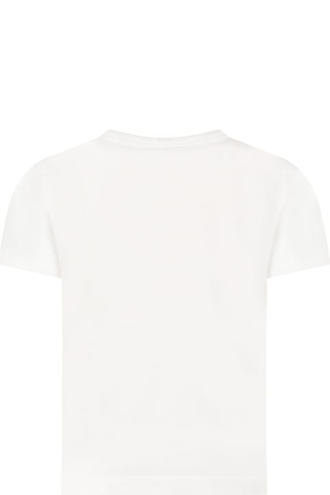 Stella McCartney Kids Stella McCartney Kids White T-shirt For Girl With Logo And Print