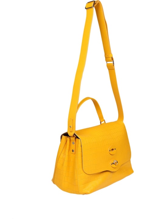 Zanellato for Women Zanellato Postina S Cayman In Yellow Coconut Print Leather