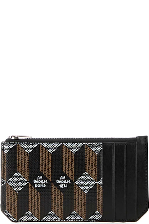 Au Départ Men Au Départ Printed Leather Card Holder