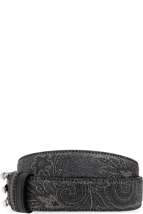 Etro Belts for Men Etro Logo Buckled Paisley Print Reversible Belt