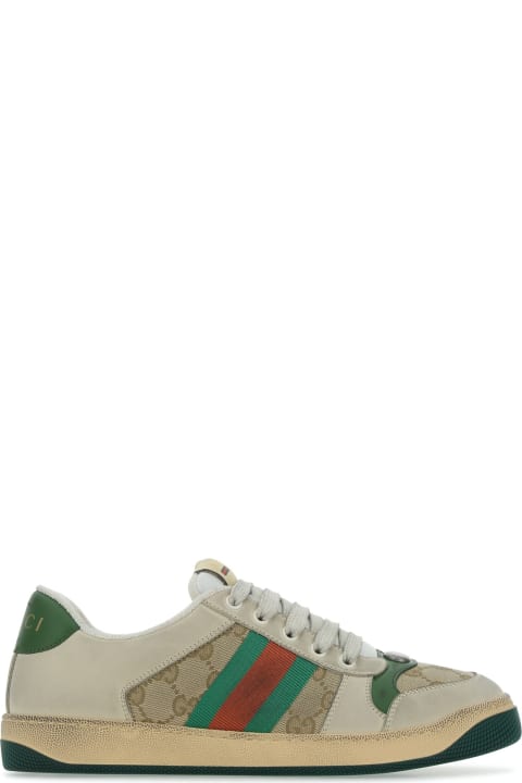 Gucci Multicolor Suede And Fabric Screener Sneakers