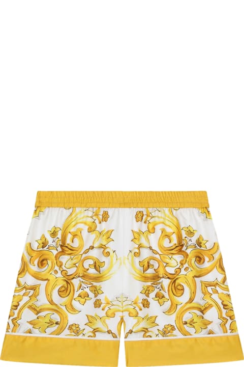 Dolce & Gabbana Bottoms for Girls Dolce & Gabbana Twill Shorts With Print