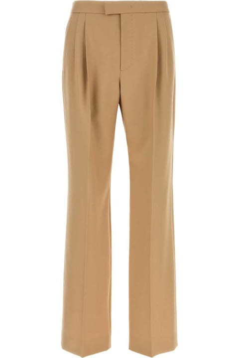 Valentino Garavani Pants for Men Valentino Garavani Camel Wool Wide-leg Pant