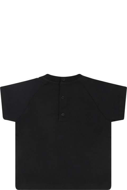 Moschino T-Shirts & Polo Shirts for Baby Girls Moschino T-shirt Nera Per Neonati Con Teddy Bear E Logo