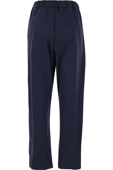SEMICOUTURE for Women SEMICOUTURE 'buddy' Blue Pants With Drawstring Waist In Cotton Woman