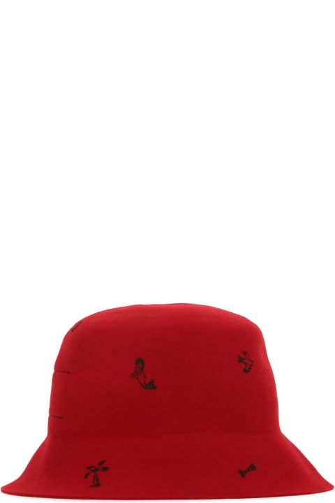 メンズ Super Duper Hatsの帽子 Super Duper Hats Red Felt Freya Bucket Hat