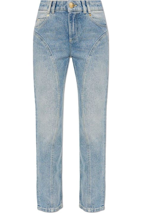 الجينز لـ السيدات Balmain Classic Straight-leg Denim Jeans