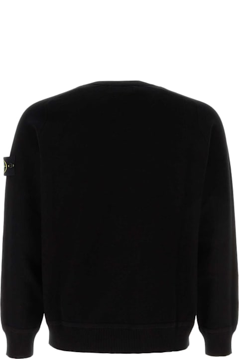メンズ Stone Islandのフリース＆ラウンジウェア Stone Island Black Cotton Sweater
