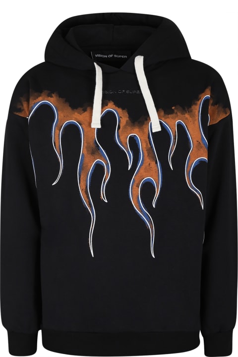 Black Sweatshirt For Boy With Flames