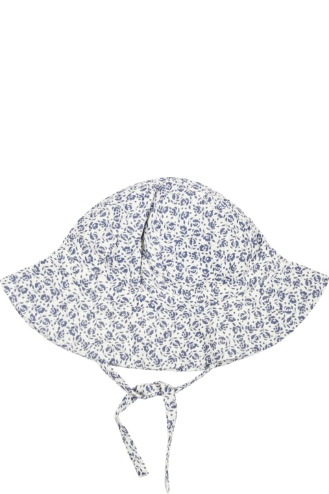 Fashion for Kids Petit Bateau White Cloche For Baby Girl With Flowers