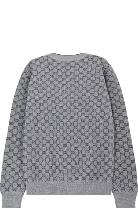 Homeware Gucci Grey Sweater For Kids With Gg Motif