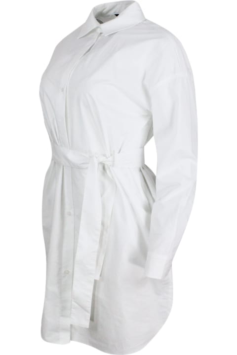 Armani Collezioni Dresses for Women Armani Collezioni Dress Made Of Soft Cotton With Long Sleeves, With Button Closure On The Front And Belt.
