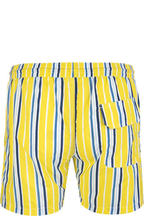 Blue Striped Yellow Swimsuit