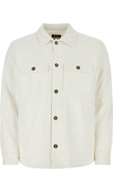 A.P.C. Shirts for Men A.P.C. White Denim Basile Shirt