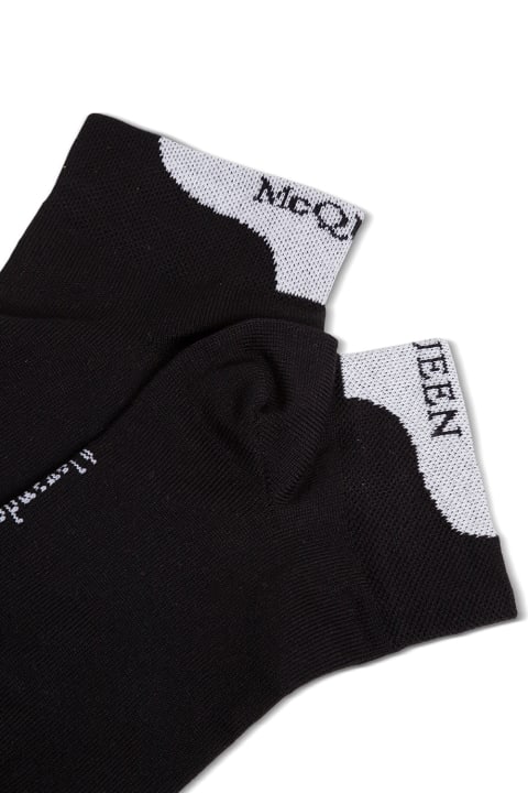 ウィメンズ Alexander McQueenのランジェリー＆パジャマ Alexander McQueen Black Cotton Socks With Logo