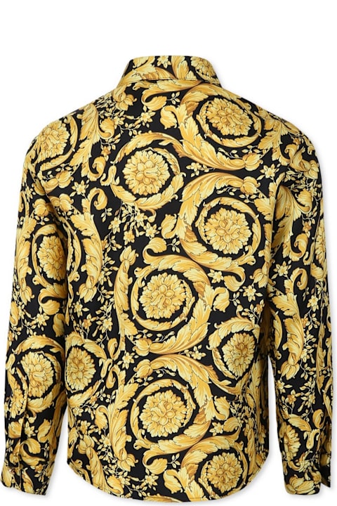 Homeware Versace Yellow Shirt For Kids With Baroque Print