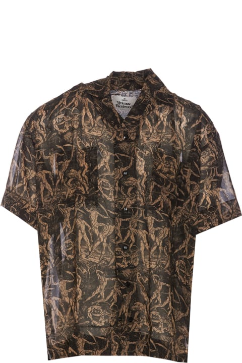メンズ Vivienne Westwoodのシャツ Vivienne Westwood Camp Battle Of Men Print Shirt