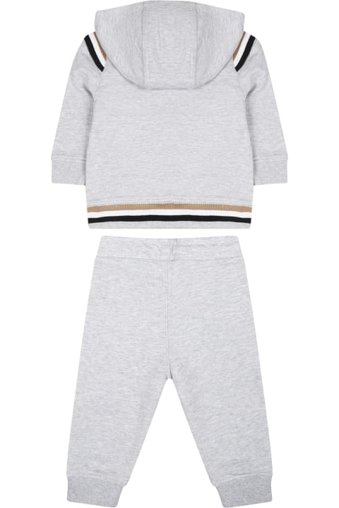 Bottoms for Baby Girls Hugo Boss Grey Suiit For Baby Boy With Logo