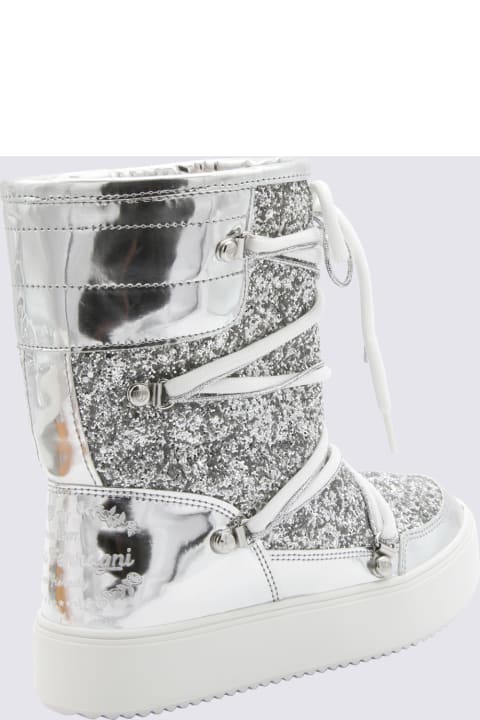 Fashion for Women Chiara Ferragni Silver Glitter Flat Ankle Boots
