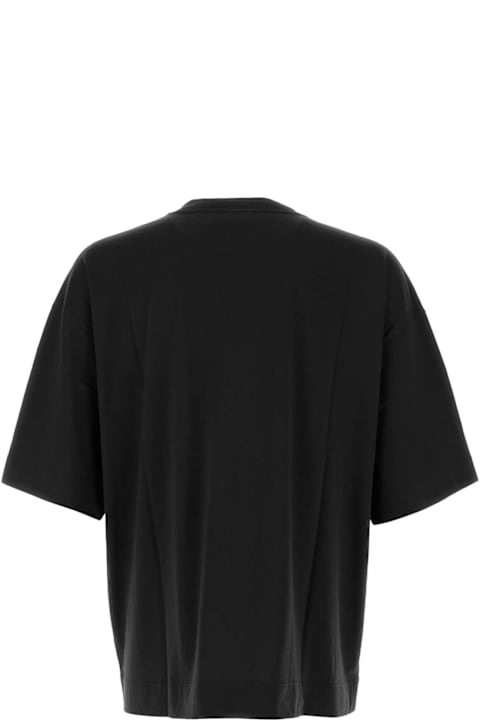 Dries Van Noten Topwear for Men Dries Van Noten Black Cotton Hen Oversize T-shirt
