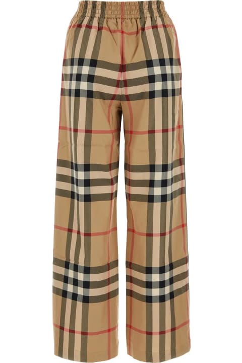 Fashion for Women Burberry Embroidered Cotton Wide-leg Pant