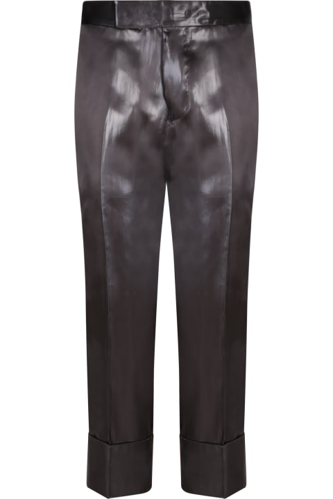 Sapio Pants & Shorts for Women Sapio Sapio Black Fluid Twill Trousers
