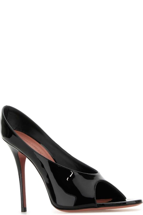Amina Muaddi for Women Amina Muaddi Black Leather Anok 105 Mules