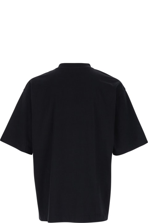 Off-White for Men Off-White Oversized Black T-shirt With Contrasting Logo Print In Cotton Man