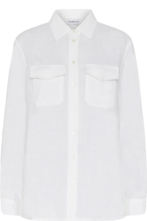 Marella Topwear for Women Marella White Long-sleeved Shirt With Pockets