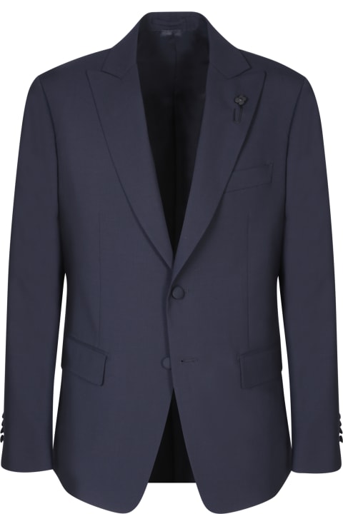 Suits for Men Lardini Single-breasted Blue Armored Suit